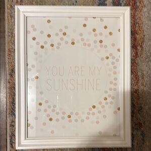 White Framed 'You Are My Sunshine' Wall Art print